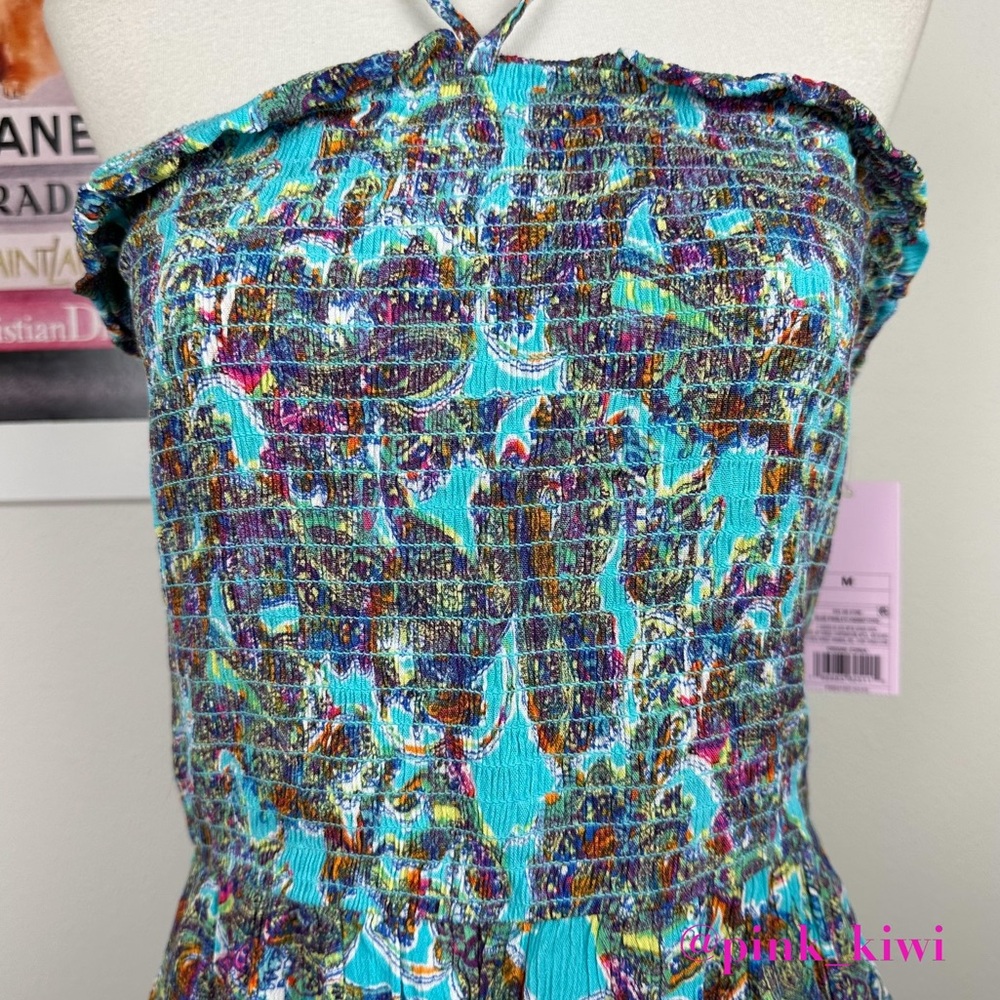 Wild Fable Printed Sleeveless Woven Smocked Romper - Picture 4 of 13